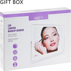 HIEEY Vanity Mirror with Lights, Lighted Makeup Mirror, Three Color Lighting Modes, and 5X Magnification Mirror, Smart Touch Control, 360°Rotation (17.4