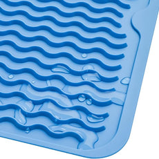 Silicone Dish Drying Mat for Multiple Usage,Easy clean,Eco-friendly,Heat-resistant Silicone Mat for Kitchen Counter or Sink,Refrigerator or Drawer liner Lichen BlueL M 12 inches x 12 inches