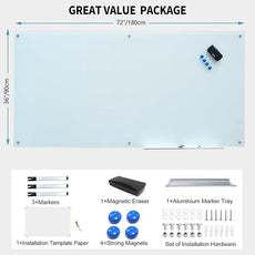 Magnetic Glass Whiteboard 36