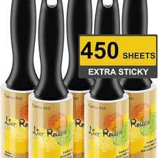 Extra Sticky Lint Rollers for Pet Hair Small Pet Hair Rollers Dog Cat Fuzz Clean Removal Rolls Easy Tear Sticky Lint Roller Removers for Clothes Couch Furniture, 450 Sheets Total, 5 Packs