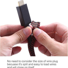 Alex Tech 25ft - 1/4 inch Cord Protector Wire Loom Tubing Cable Sleeve Split Sleeving For USB Cable Power Cord Audio Video Cable – Protect Cat From Chewing Cords - Blackred