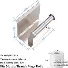 Toilet Paper Holder with Shelf - 3M Self Adhesive Tissue Towel Dispenser or Wall Mounted Toilet Paper Roll Holder - Rustproof Bathroom Phone Holder Tissue Holder Brushed Nickel