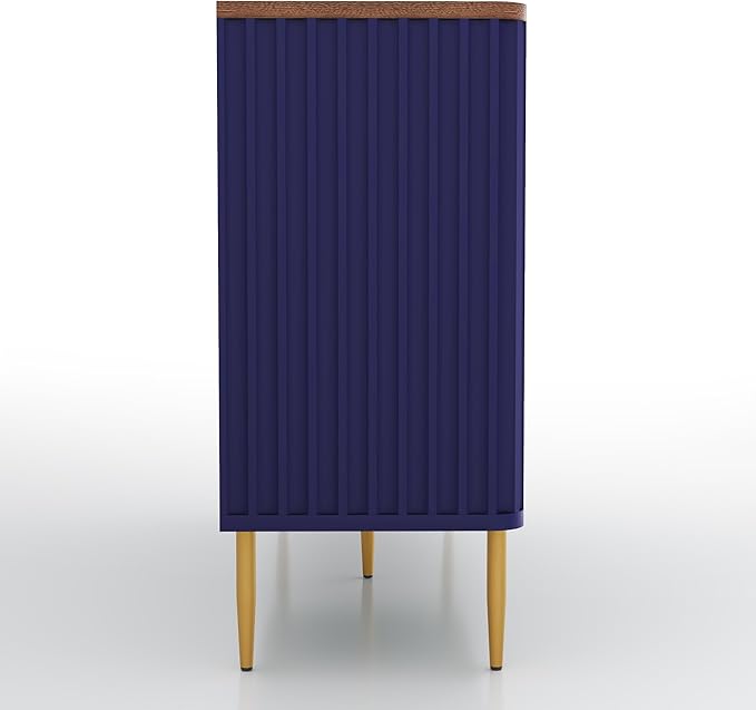 48" Sideboard Buffet Cabinet with Storage,Modern Accent Cabinet with 4 Door and Removable Shelves,Credenza Buffet Table for Living Room,Dinning Room,Entryway,Blue