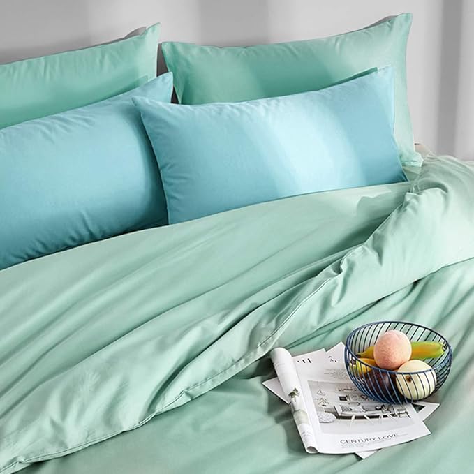 FLXXIE Microfiber Pillow Cases Queen Size Set of 2, Soft Pillowcases with Envelope Closure, Wrinkle Resistant Pillow Covers, 20x30, Aqua