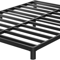 6 Inch Full Bed Frame Low Profile No Box Spring Needed, Heavy Duty Full Size Metal Platform Bed Frame with Rounded Corner Legs, Easy Assembly, Noise Free, Black