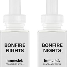 Pura & Homesick Home Scent Refill - Smart Home Air Diffuser - Up to 120-Hours of Luxury Fragrance per Refill - Home Essential - Clean & Safe Diffuser Fragrance - 2 Pack, Bonfire Nights