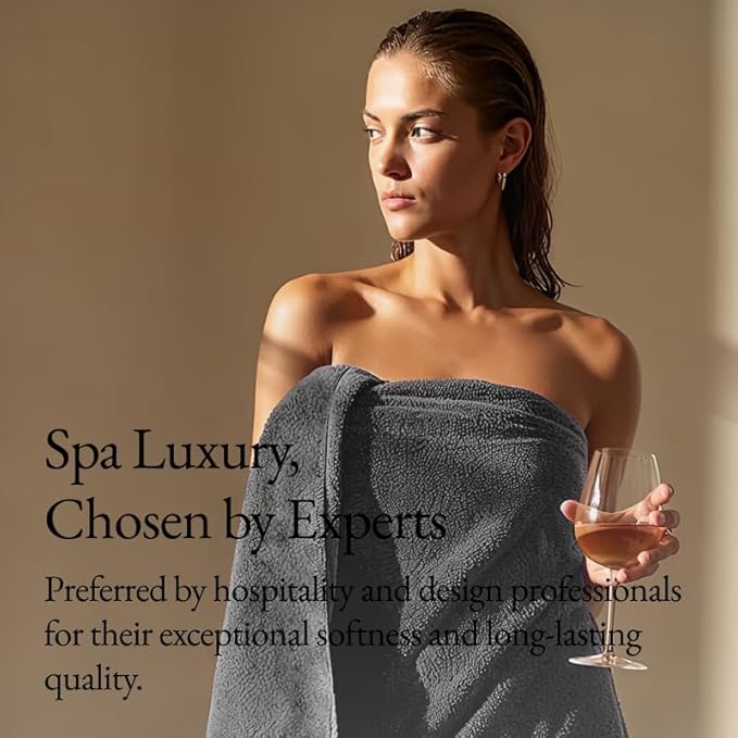 Italic Ultraplush 100% Australian Cotton Bath Sheets - Set of 2 Luxury Extra Large Heavy Duty Bath Sheets, 800GSM Plush and Absorbent, Bath Sheets for Hotels, Bath, Gym & Spa (Charcoal)