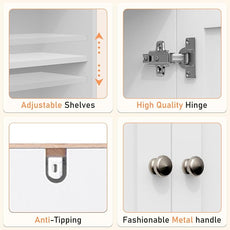 Over The Toilet Storage Cabinet, Behind Toilet Bathroom Organizer with Adjustable Shelves, Above Toilet Organizers with Barn Door, Space Saver for Restroom, Bathroom, Laundry