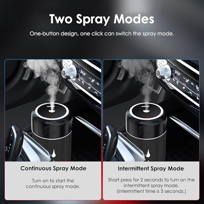 Riloer Desk Cool Mist Humidifiers, Portable Car Humidifier Diffuser with Star Night Light, Mini Humidifier Essential Oil for Car Office Desktop Bedroom (Silver)