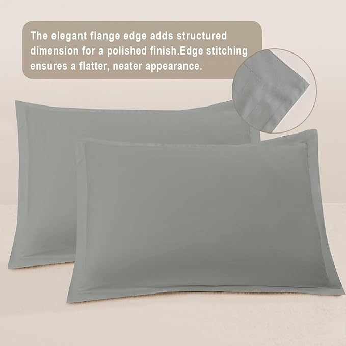 100-Percent Cotton Duvet Cover Set, Hidden Zipper Closure, Ultra Soft, Easy Care and Durable, Simple Bedding Style, King,Grey (Comforter Not Included)