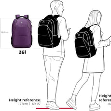 Swissdigital Design Business Laptop Backpack, College Laptops Backpack with USB Charging Port for Men and Women Fits 16 Inch Notebook, Purple | SD1670-51