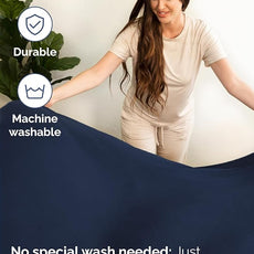 Extra Deep Pocket King Sheets - 4 Piece Breathable & Cooling Bed Sheets - Hotel Luxury Bed Sheet Set - Soft, Wrinkle Free & Comfy - Easily Fits Extra Deep Mattresses - Deep Pocket Navy Blue Sheets Set