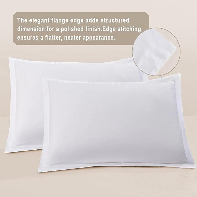 100-Percent Cotton Duvet Cover Set, Hidden Zipper Closure, Ultra Soft, Durable and Fade Resistant, Queen/Full, White (Comforter Not Included)