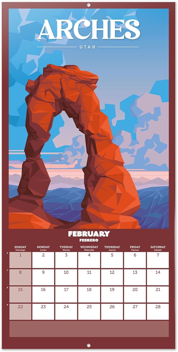 USA National Parks Wall Calendar 2026 12" x 12" FSC® Plastic Free - Starts Week On Sunday | Family Planner Art Calendar 2026