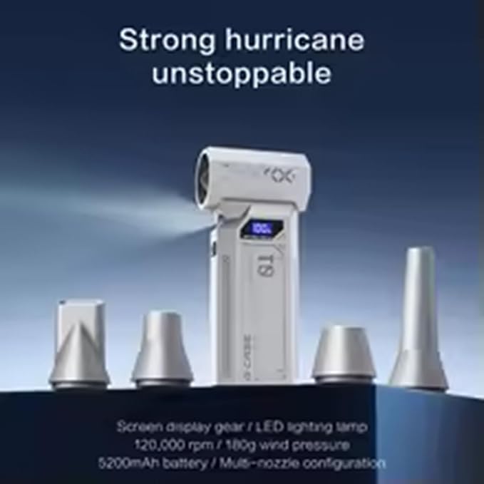 120,000 RPM Electric Blower Turbine Jet Fan Brushless Motor Rechargeable Type-C Interface Portable Keyboard and Car Vacuum Cleaner