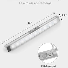 Joyzy 3 Pack Automatic Motion Sensor Closet Lights with Eye-Protection Design, LED Under Cabinet Wireless Lighting, Rechargeable Closet Lightings for Wardrobe Pantry Light