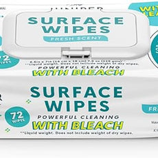 1 Pack Surface Wipes with Bleach, All-Purpose Cleaner for Bathroom, Kitchen, Office, 72 Count Soft Flow, Fresh Scent, Lint Free & Durable