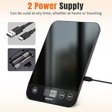 33lb Digital Kitchen Scale, Food Scale Rechargeable with Tempered Glass, Grams and Ounces, USB Charging, 1g High Accuracy for Baking, Cooking, Food BK807