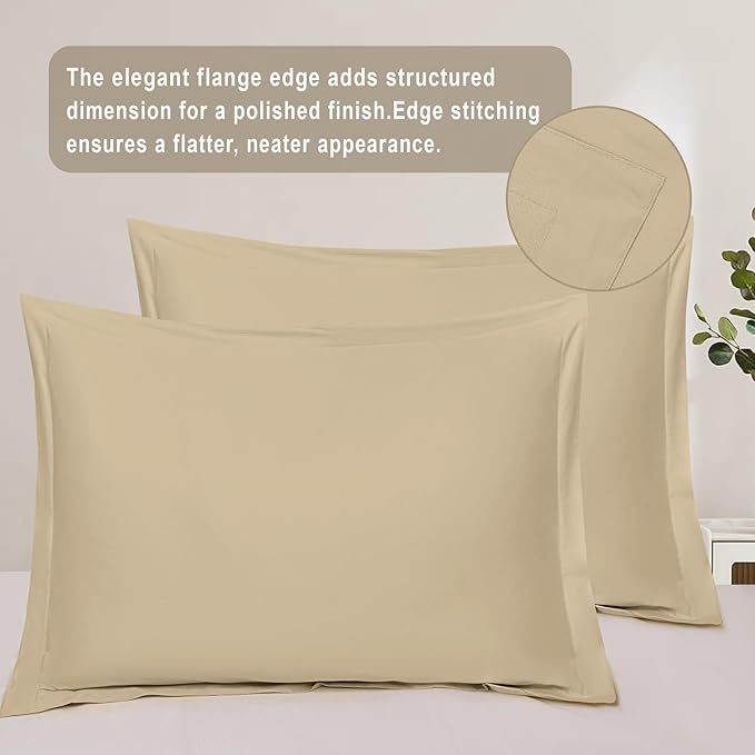 100-Percent Cotton Duvet Cover Set, Hidden Zipper Closure, Ultra Soft, Easy Care and Durable, Simple Bedding Style, Queen, Khaki (Comforter Not Included)
