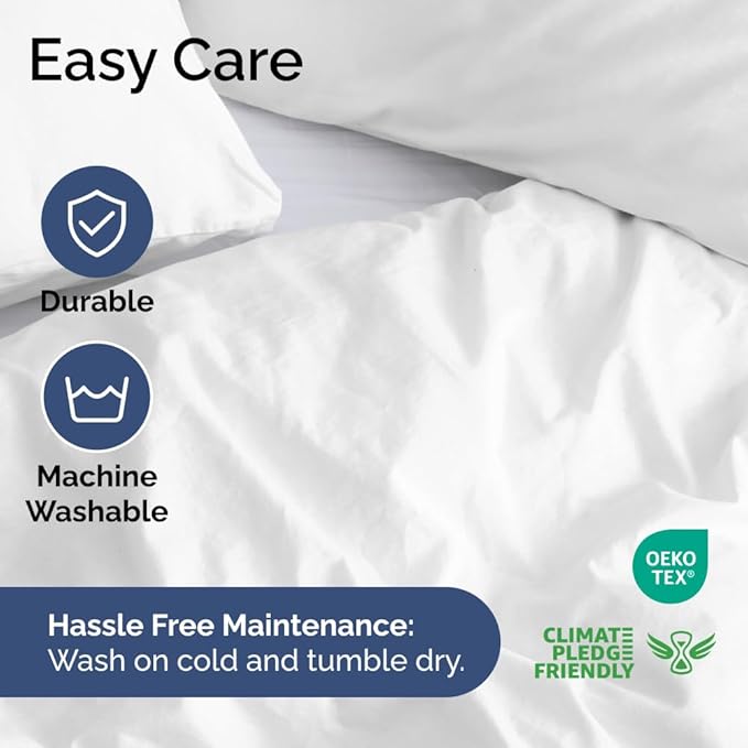 Duvet Cover Oversized King Size Set - Extra Soft Duvet Cover 120 x 98 with 2 Pillow Sham - Hotel Luxury, Easy Care & Fade Free with Zipper Closures & Ties - Comfy, Cozy Breathable Bedding Set (White)