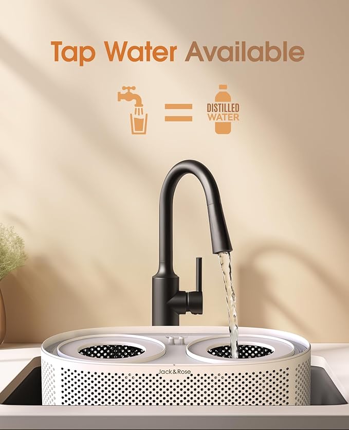 Reuseable Wick Evaporative Humidifier for Bedroom Quiet Healthy Baby Humidifier, No White Dust, Evaporative Humidifier Large Room 800ml/h 3 Speeds, 2