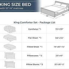 HEVUMYI Oatmeal King Comforter Set - 7-Piece All Season Bed in a Bag King, Ultra Soft Bedding Set with Comforter, Flat Sheet, Fitted Sheet, Pillowcases, Pillow Shams