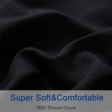 SONORO KATE Bed Sheet Set Super Soft Microfiber 1800 Thread Count Luxury Egyptian Sheets Fit 18-24 Inch Deep Pocket Mattress Wrinkle-4 Piece (Black, California King)