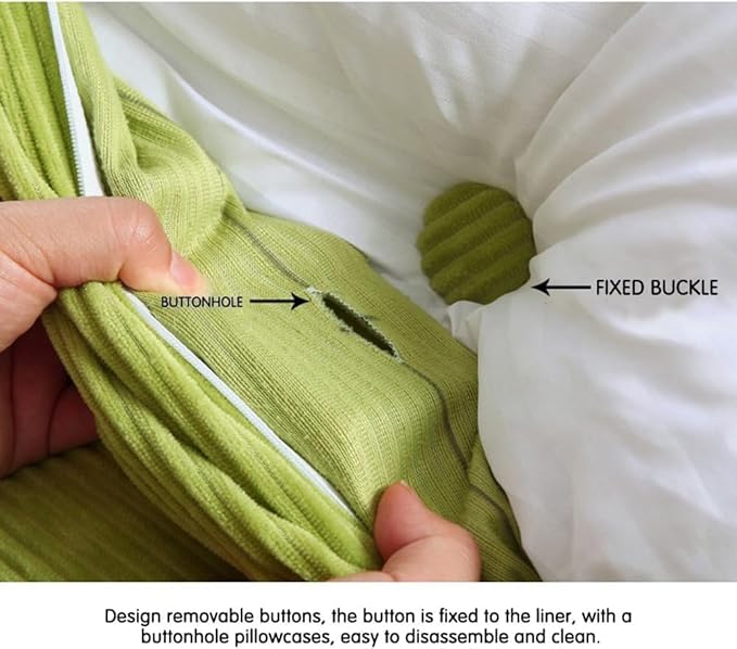 WOWMAX 85% Linen 15% Cotton Blend Headboard Pillow – Twin Size Reading Wedge Backrest for Bed, Handmade Firm Support Bolster Cushion with Removable Cover, Premium Bed Rest Pillow, Light Gray