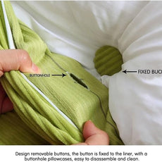 WOWMAX 85% Linen 15% Cotton Blend Headboard Pillow – King Size Reading Wedge Backrest for Bed, Handmade Firm Support Bolster Cushion with Removable Cover, Premium Bed Rest Pillow, Deep Gray