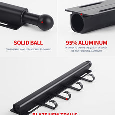 12 inch Valet Rod for Closets Pull Out Closet Valet Rod Slide Out Black Pull Out Clothes Hanger With 4 Hooks