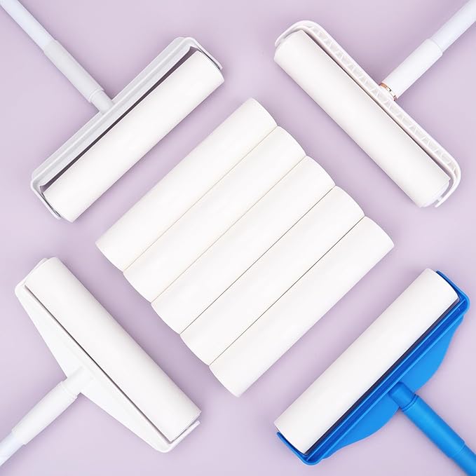 9.45 inch Large Lint Roller Refills for 9.4'' - 9.5'' Wide Lint Rollers for Pet Hair Extra Sticky Floor Lint Remover Refill 60 Sheets per Roll 5 Pack Total 300 Sheets