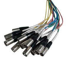 Seismic Audio - SARMSS-16x1515 - 16 Channel XLR TRS Combo Splitter Snake Cable Two 15' XLR trunks - Rack Mountable