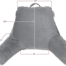 Nestl Reading Pillow for Kids & Teens with Shredded Memory Foam, Backrest Pillows for Reading, Watching, and Gaming, Use on The Couch, Bed, or Floor, Adjustable Support with Washable Cover Grey