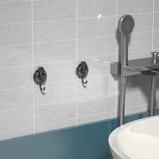 Heavy Duty Vacuum Suction Cup Hooks, Gun Silver Plated Polished Super Suction for Kitchen Bathroom, 6 Pack