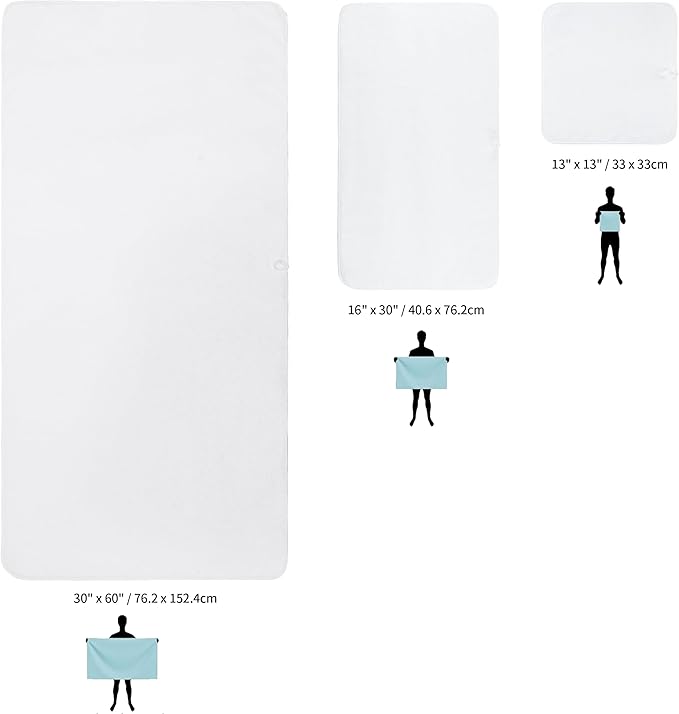 New Microfiber Bath Towel Set, 3 Piece, Oversize, Quick Dry, Lint Free, Includes Body, Hand and Face Towels