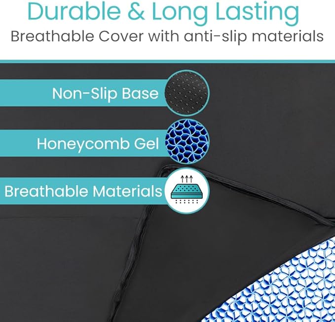 Vive Cooling Gel Mattress Topper - Honeycomb Gel Bed Pad for Hot Sleepers (Twin XL) - Ultimate Comfort and Support Mattress Topper for Twin Size Beds - Cooling, Pressure Relief
