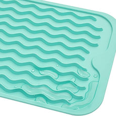 Silicone Dish Drying Mat for Multiple Usage,Easy clean,Eco-friendly,Heat-resistant Silicone Mat for Kitchen Counter or Sink,Refrigerator or Drawer Liner Mint S 12 inches x 6 inches