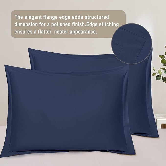 100-Percent Cotton Duvet Cover Set, Hidden Zipper Closure, Ultra Soft, Easy Care and Durable, Simple Bedding Style, King, Navy (Comforter Not Included)