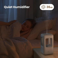 600ml Small Humidifier White - with Anti Gravity Water Flow Visual Effect, Provides Even Humidity for Indoor Plants, Bedroom & Desk, Quiet Portable Operation