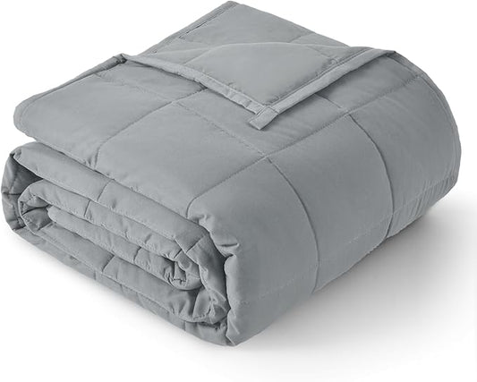 Topblan Weighted Blanket Queen Size 15lbs, Soft Cooling Weighted Blanket for Adults, Breathable Heavy Microfiber with Glass Beads Warm Blanket for Sofa Bed All Season, 60 x 80 inches, Grey