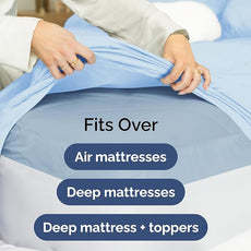 Extra Deep Pocket Twin Sheets - 3 Piece Breathable & Cooling Bed Sheets - Hotel Luxury Bed Sheet Set - Soft, Wrinkle Free & Comfy - Easily Fits Extra Deep Mattresses - Deep Pocket Light Blue Sheets
