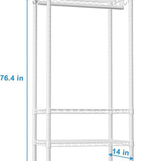 Ulif H4 Mini Portable Closet, 4 Tiers Freestanding Clothing Garment Rack for Small Space, Metal Clothes Wardrobe System for Bedroom, 23.6