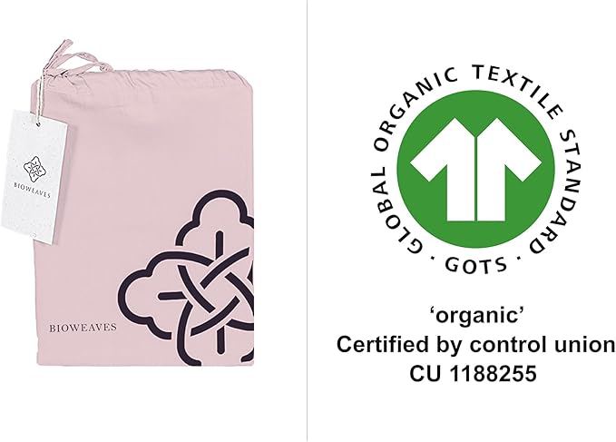 BIOWEAVES 100% Organic Cotton Body Pillow Cover for Body Pillowcases 300 Thread Count Soft Sateen Weave GOTS Certified with Zipped Closure - 21" x 54", Blush Pink