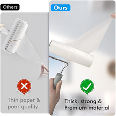 Extra Sticky Large Surface Lint Roller, 6.3'' Giant Lint Roller for Pet Hair, Lint Remover Roller for Cat Hair, Clothes, Furniture (1 Handle + 270 Sheets)