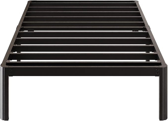 12 Inch Twin Bed Frames with Rounded Corner Legs, 1000 LBS Heavy Duty Metal Twin Platform Bed Frame with Steel Slats Support, No Box Spring Needed, Noise Free, Easy Assembly
