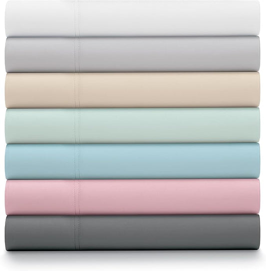 Ella Jayne Percale Sheets Twin (3 Pieces) Permium 100% Cotton Percale TC300, Hotel Luxury Collection, Deep Pockets and Cooling Twin Sheets Set Breathable Cotton Percale (Sand)