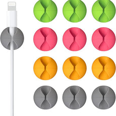 12 Pack Cable Clips, Znben Cable Holder for Desk Cord Organizer Adhesive Cord Management Charger Wire Holder Clips for Desk, Home, Office, Car, Cubicle, Nightstand Colorful