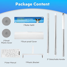 9.49'' Large Lint Rollers for Carpet and Floor, Extra Sticky Giant Rollers with 50'' Long Handle for Carpets, Couch, Floor, Clothing, and Pet Hair Cleaning(1 Pack Floor Roller)