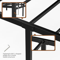 Metal Twin Bed Frames, Noise-Free Design & Underbed Storage Heavy Duty Bed Frames with Headboard No Box Spring Needed/Tool-Free Assembly