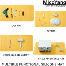 Silicone Dish Drying Mat for Multiple Usage,Easy clean,Eco-friendly,Heat-resistant Silicone Mat for Kitchen Counter or Sink,Refrigerator or Drawer Liner Yellow 5XL 36inches x 18inches